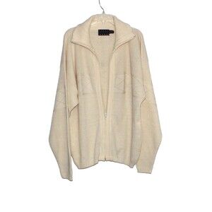 American Priority Full Zip Ivory Sweater Mens Size XL Made in USA